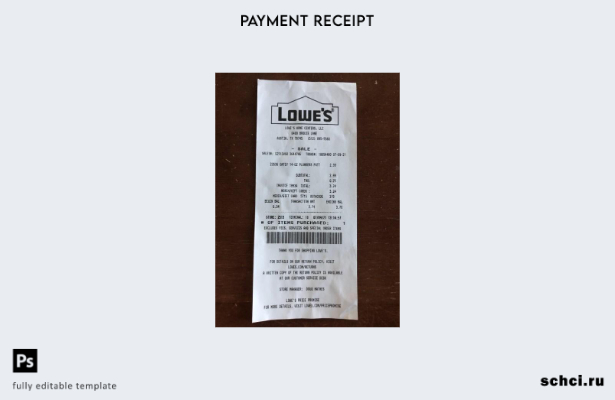 скачать цифровой шаблон платежного поручения розничной компании Lowes